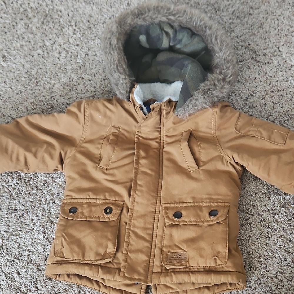 Carter's Tan Hooded Puffer Jacket